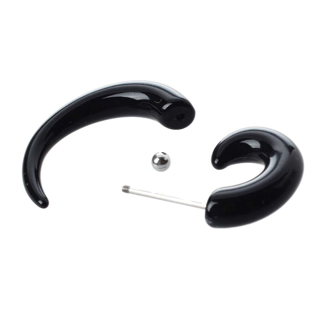 Black Acrylic 6mm Spiral Ear Expander Stud Earring