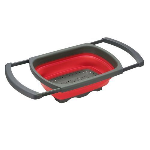 Kitchen Collapsible Strainer Colander With Handles (Red)