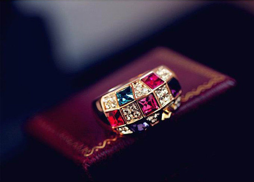 Multi Olor  Rystal Ring For Women 316L Stainless Steel Female Wedding Rings-multi Olor
