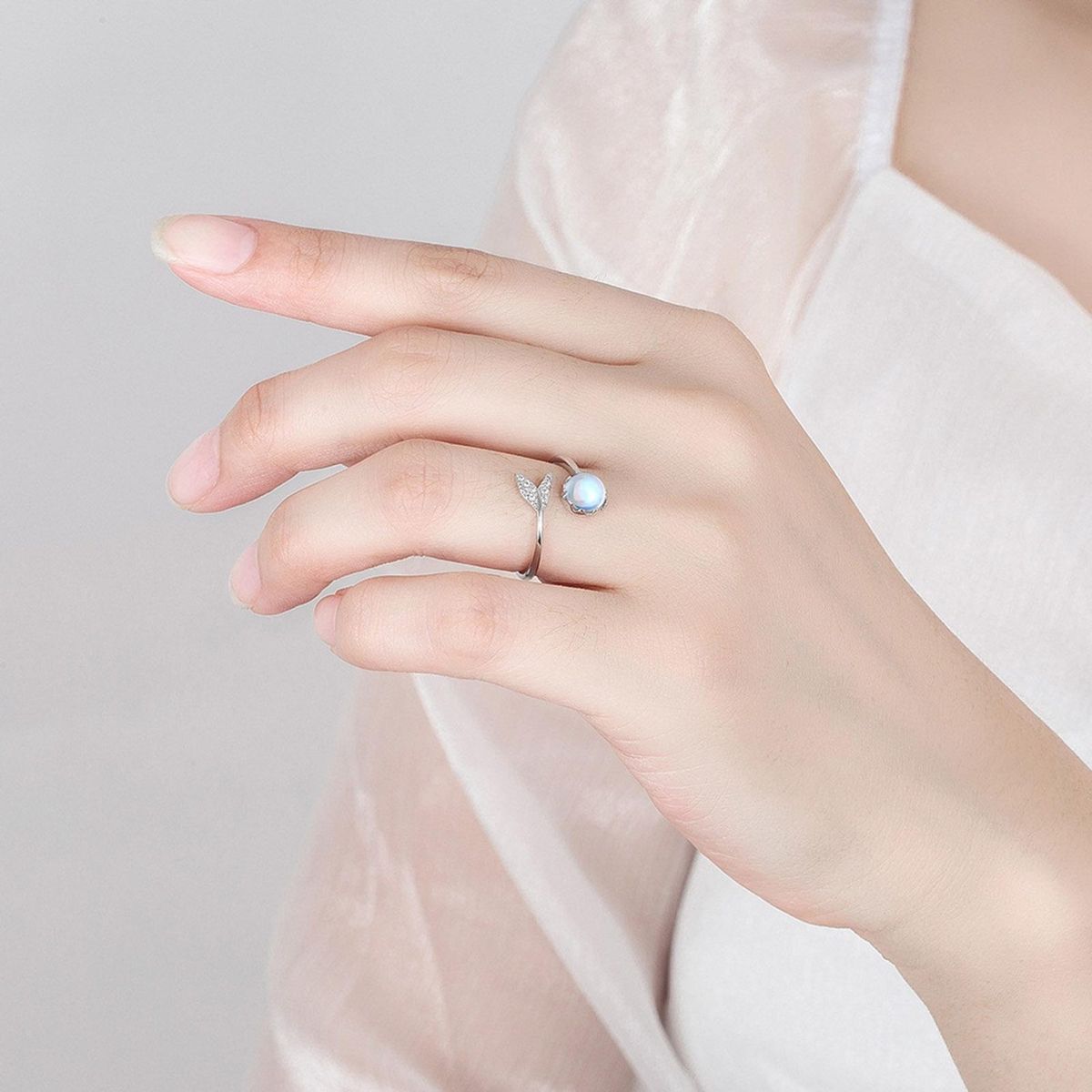 Open Ring Lady Index Finger Ring Silver