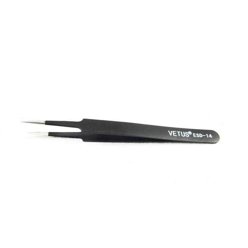 BGA Precision ESD Stainless Steel Anti-static Tweezers SMD Reworking Soldering Hand Tools-ESD-13