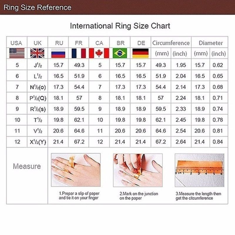 Wedding Rings Women's Fashion Diamond Engagement Round Princess Non Fade Jewelry