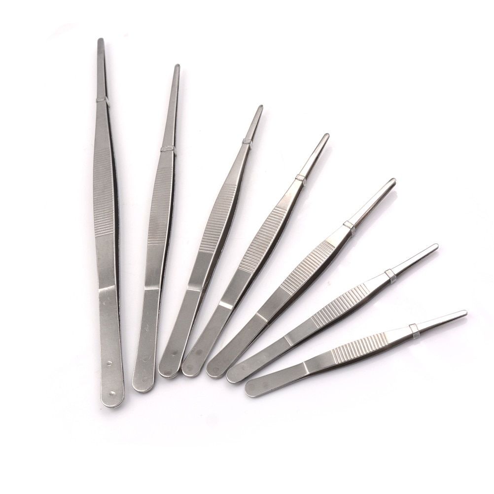 1pc 12.5cm/14cm/16cm/18cm/20cm/25cm/30cm  Stainless Steel Industrial Tweezers Repair Tools  Selling-18cm