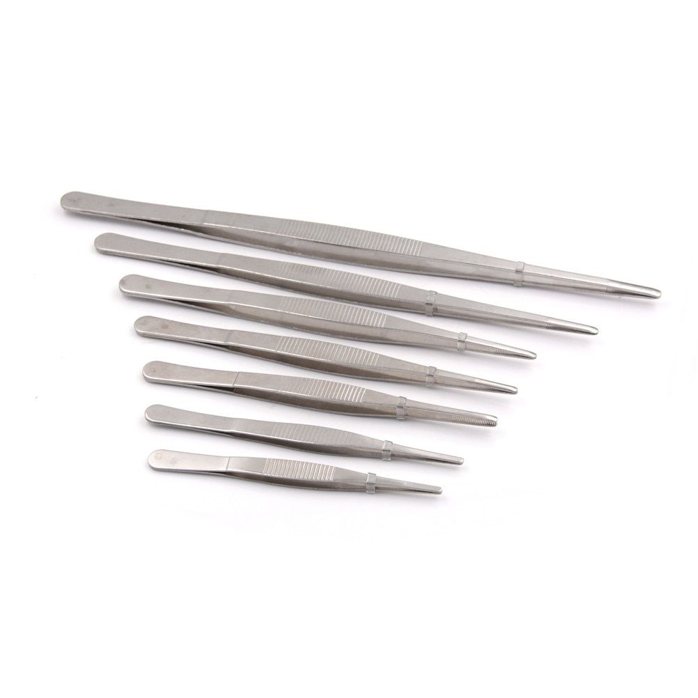 1pc 12.5cm/14cm/16cm/18cm/20cm/25cm/30cm  Stainless Steel Industrial Tweezers Repair Tools  Selling-18cm