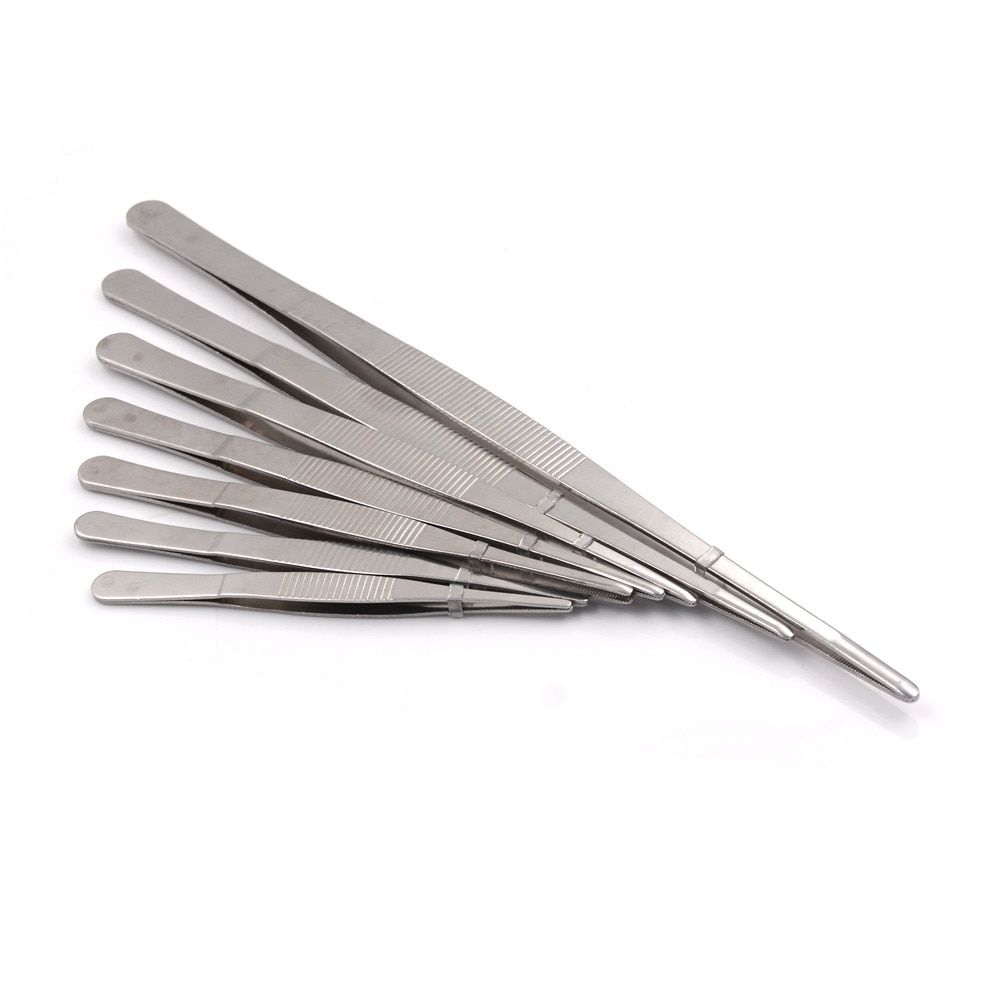 1pc 12.5cm/14cm/16cm/18cm/20cm/25cm/30cm  Stainless Steel Industrial Tweezers Repair Tools  Selling-18cm