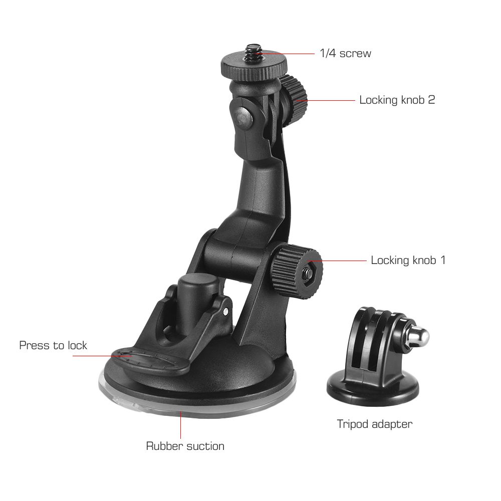 Action Camera Accessories Car Suction Cup Mount + Tripod