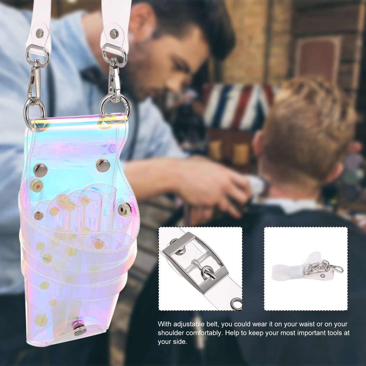 Transparent Scissors Bag Salon Hairdressing Tools Pockets