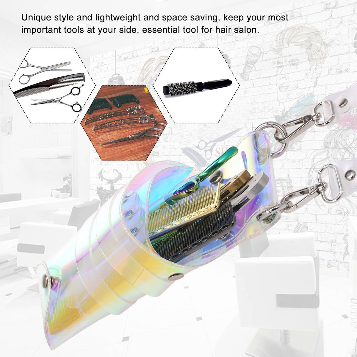 Transparent Scissors Bag Salon Hairdressing Tools Pockets