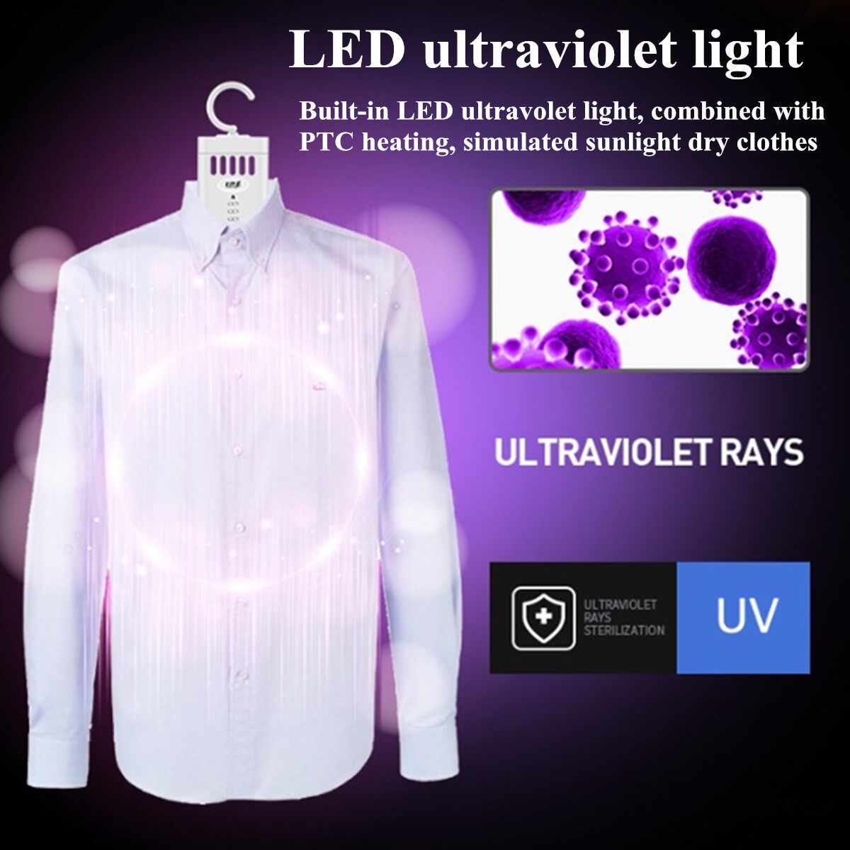 Electric Clothes Drying Hanger Smart Timing Shoes Dryer Rack Travel Clothes Disinfection 110-220V