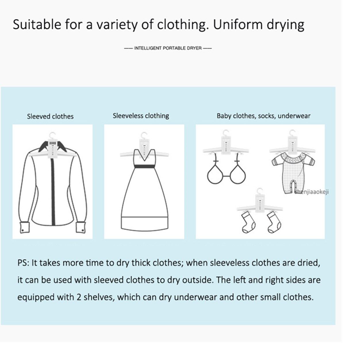 Electric Clothes Drying Hanger Smart Timing Shoes Dryer Rack Travel Clothes Disinfection 110-220V
