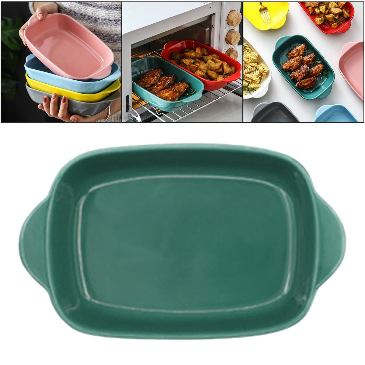 Porcelain Baking Plate Rectangular Bakeware Kitchen Baking
