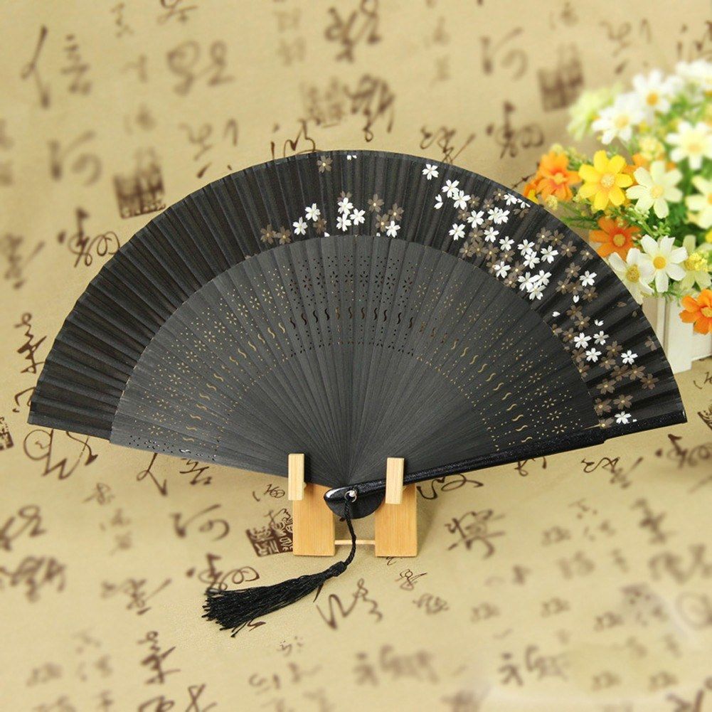 Silks Bone Fan Chinese Hundred Folding Fan Bamboo Bone Hand
