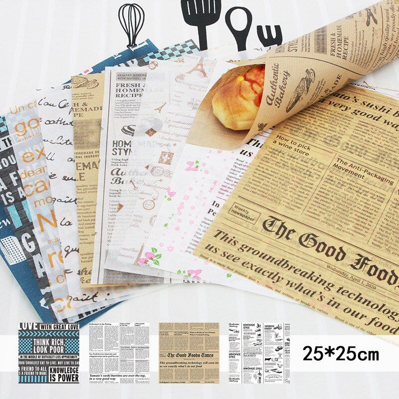 25Pcs Lot Oilpaper Wrapping Paper For Bread Sandwich Burger