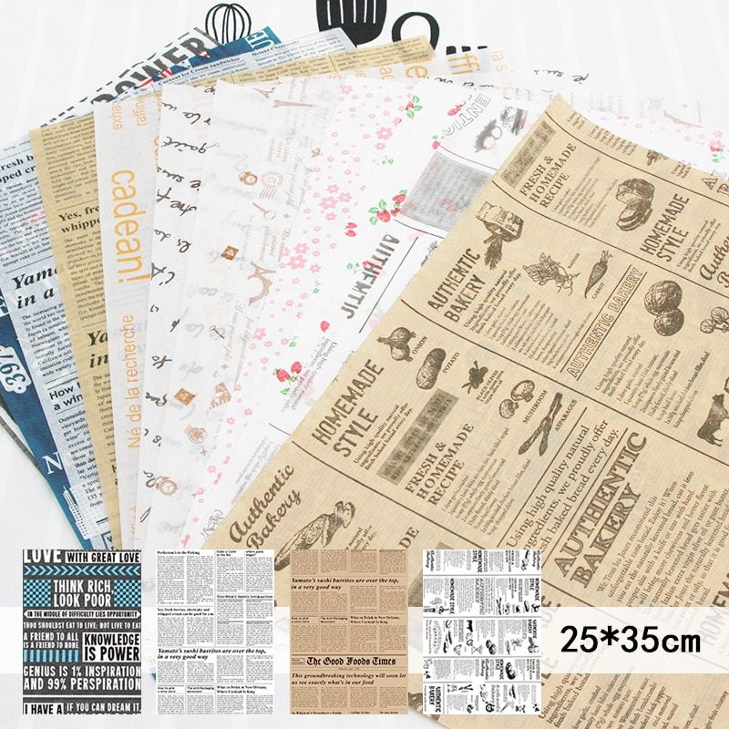 25Pcs Lot Oilpaper Wrapping Paper For Bread Sandwich Burger