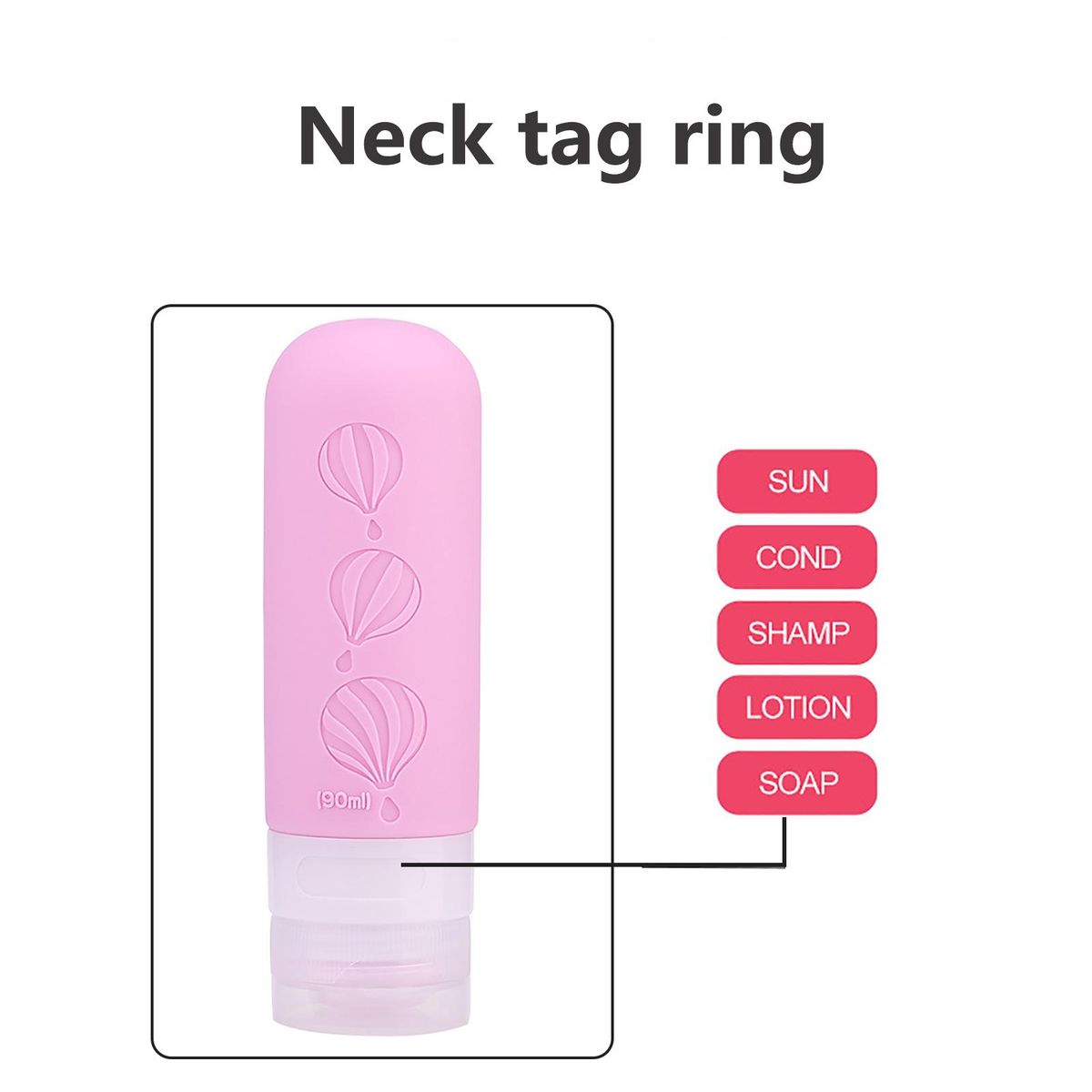 Drip-free Valve Travel Bottle Leak-proof 90ml Silicone for Travel Hot Pink