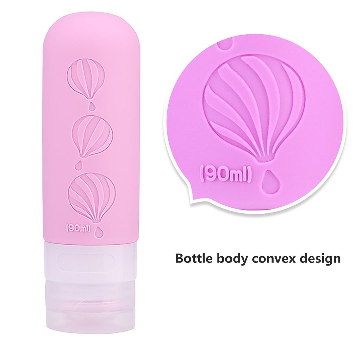 Drip-free Valve Travel Bottle Leak-proof 90ml Silicone for Travel Hot Pink