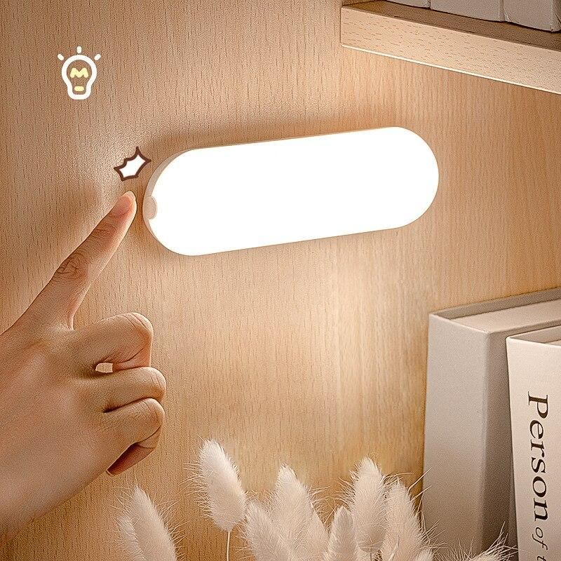 LED eye protection night light wireless touch dormitory learning reading light USB charging dimmable bedroom mini night lamp