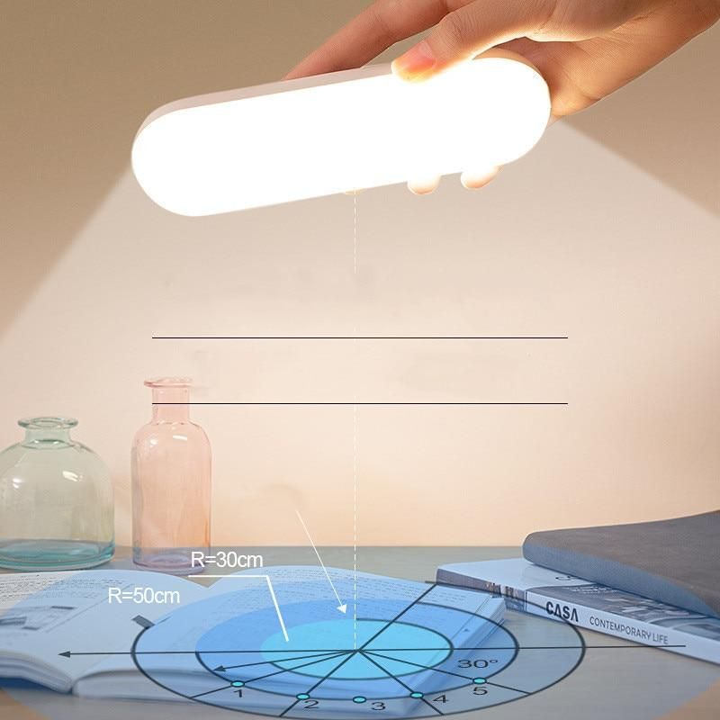 LED eye protection night light wireless touch dormitory learning reading light USB charging dimmable bedroom mini night lamp