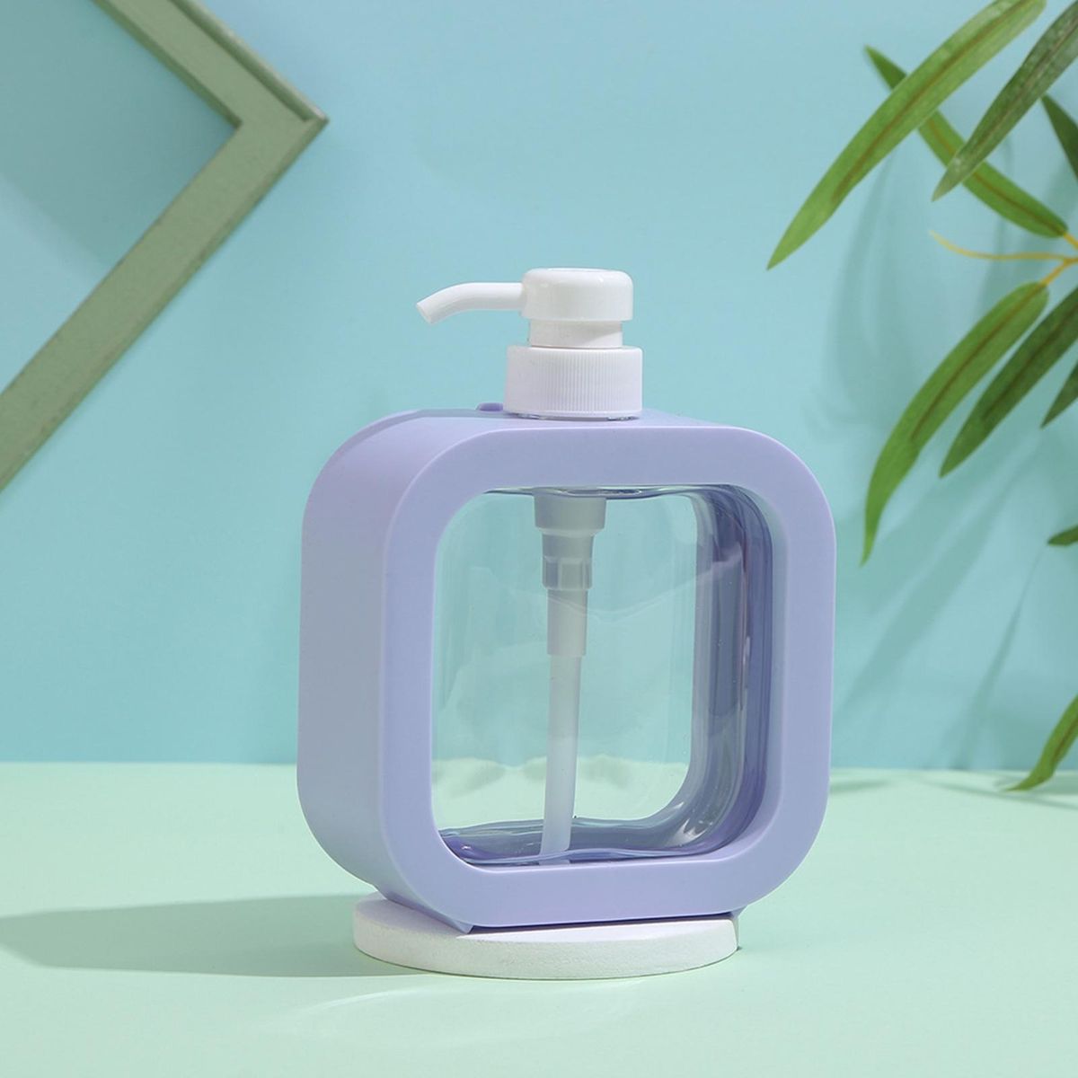 Design Liquid Soap Dispenser Square Dispenser Bottle 500ml for Lotion Purple