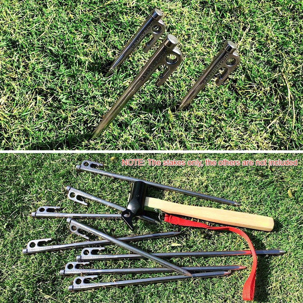Heavy Duty Steel Tent Stakes Pegs With Hook And Hole Design