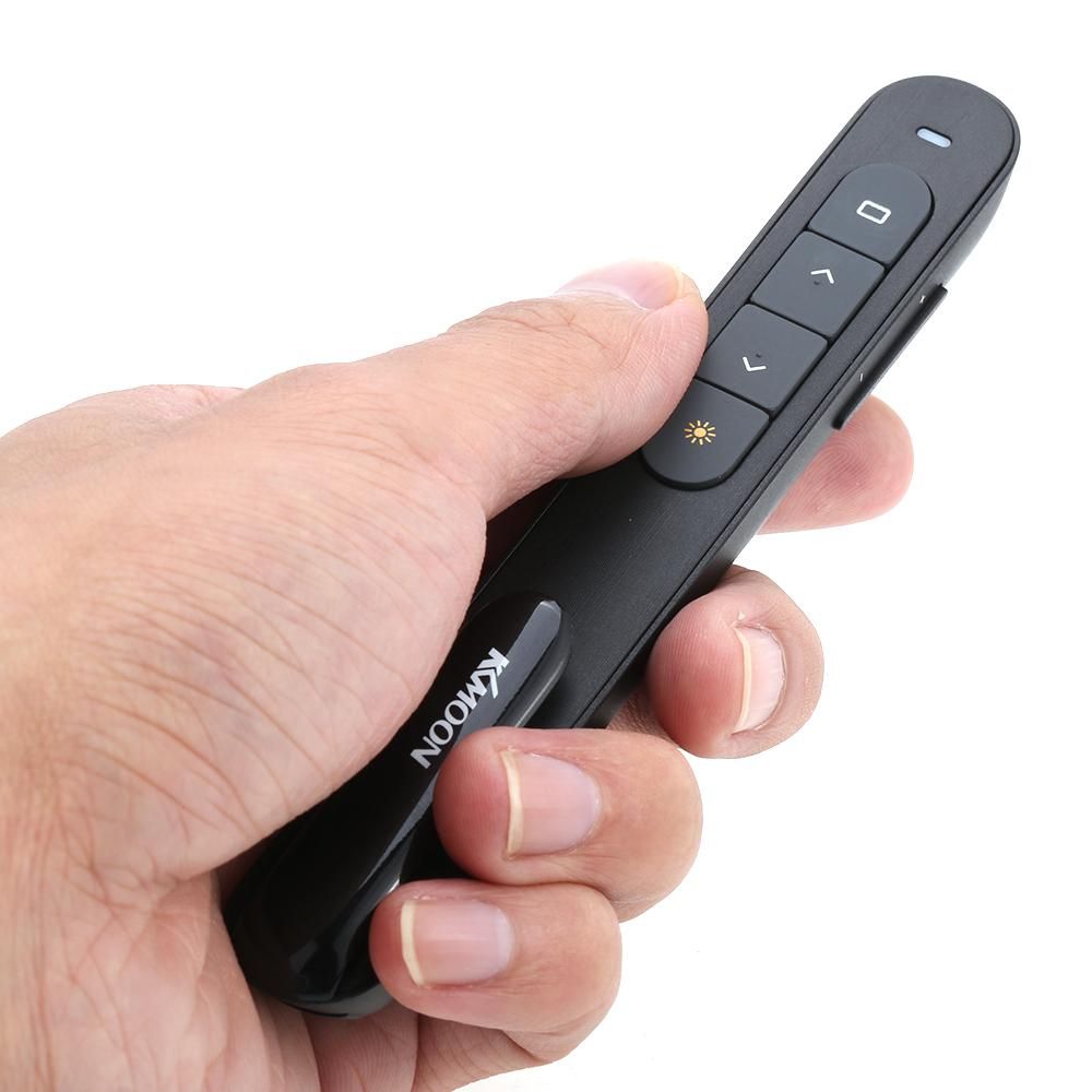 KKmoon 2.4GHz Wireless PowerPoint Clicker Remote Controller Flip Pen Pointer Handheld PPT Presenter Unibody 10m Controlling Range Support Hyperlink Volume Control with USB Receiver