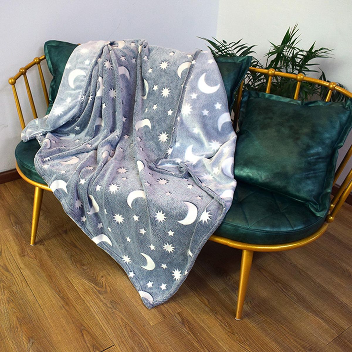 Plush Blanket Night Glowing Afternoon Nap Throw Blanket Grey