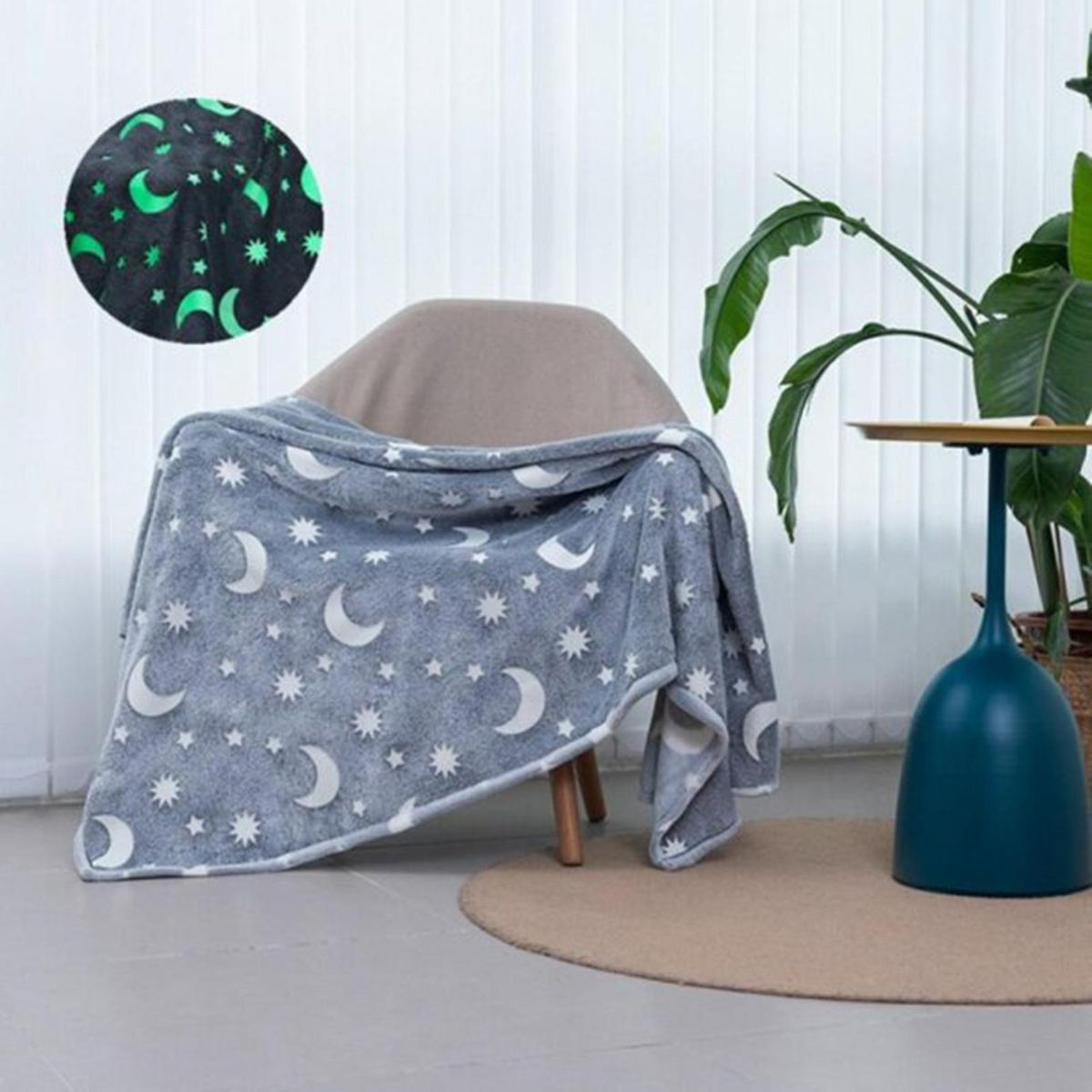 Plush Blanket Night Glowing Afternoon Nap Throw Blanket Grey