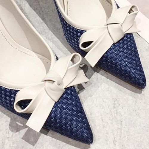 Ladies Classic Simple Pointed High Heels-blue (7cm)