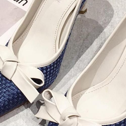 Ladies Classic Simple Pointed High Heels-blue (7cm)
