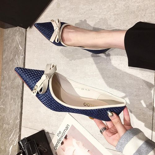 Ladies Classic Simple Pointed High Heels-blue (7cm)