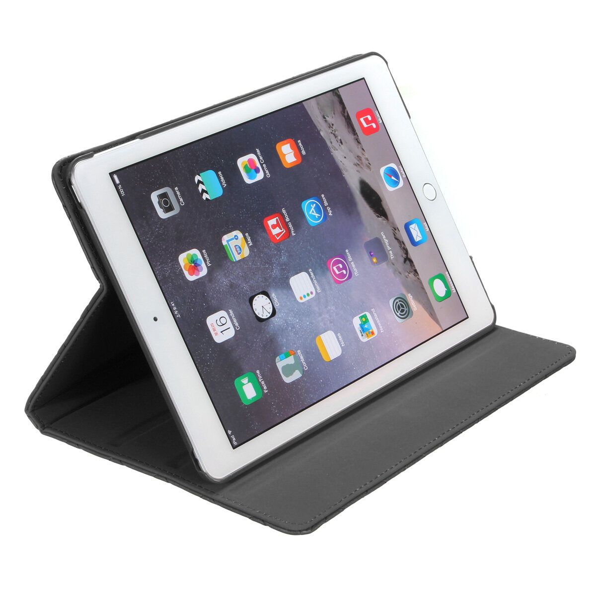 Crown Rivet Leather Case Cover For IPad Air 2/iPad 6 (Black) Black