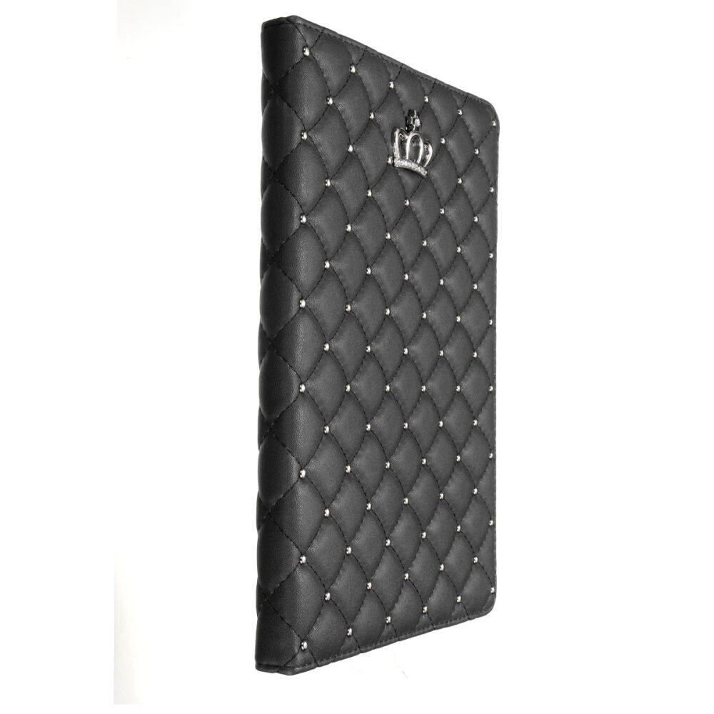 Crown Rivet Leather Case Cover For IPad Air 2/iPad 6 (Black) Black