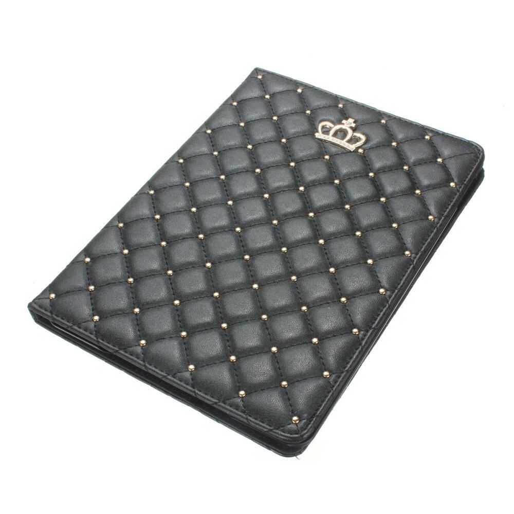 Crown Rivet Leather Case Cover For IPad Air 2/iPad 6 (Black) Black