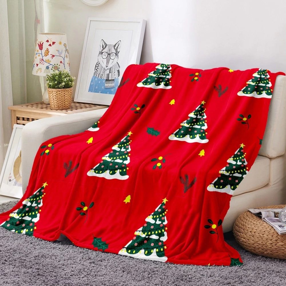 Christmas Tree Flannel Blanket Bed Sheet（39.4 * 59.06in）