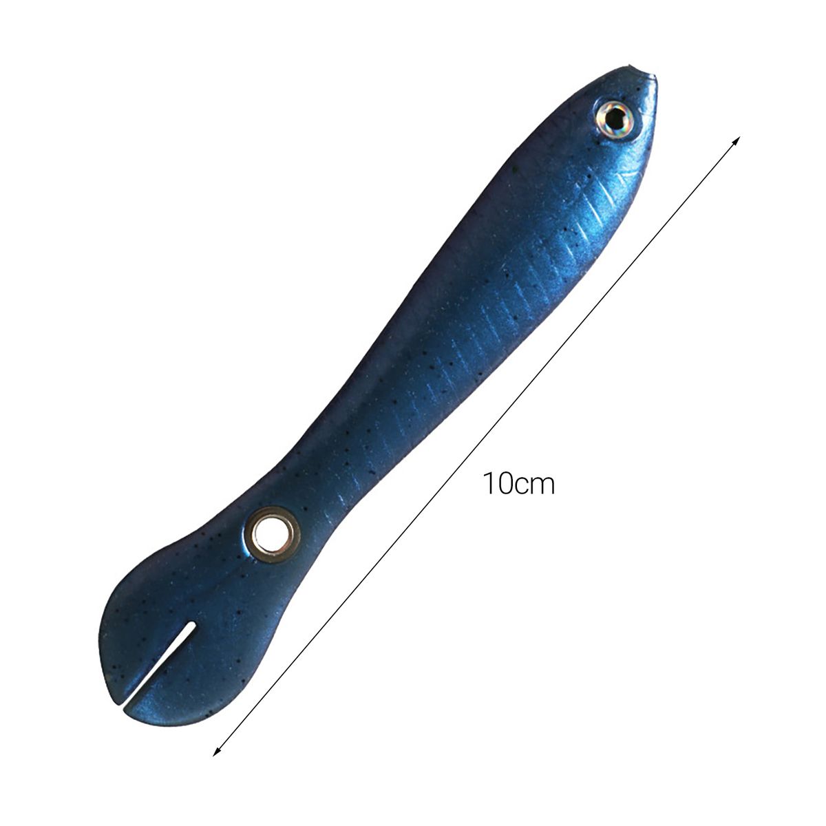 10Pcs?10cm/6g?Loach Shape?3D Fish Eyes?Fake-Warm White