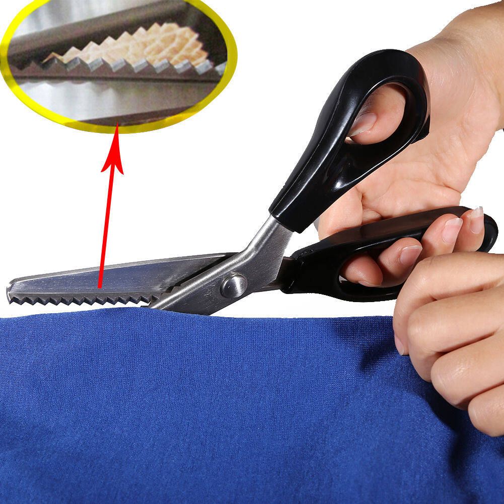 3PCS Pro Stainless Dressmaking Tailor Shears Zig Zag Pinking Sewing Cut Scissors