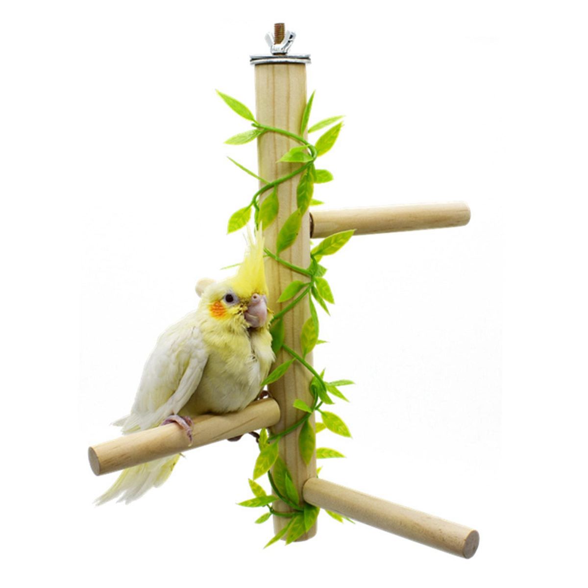 Parrot Branches Fork Toys Platform Play Hammock With Leaves