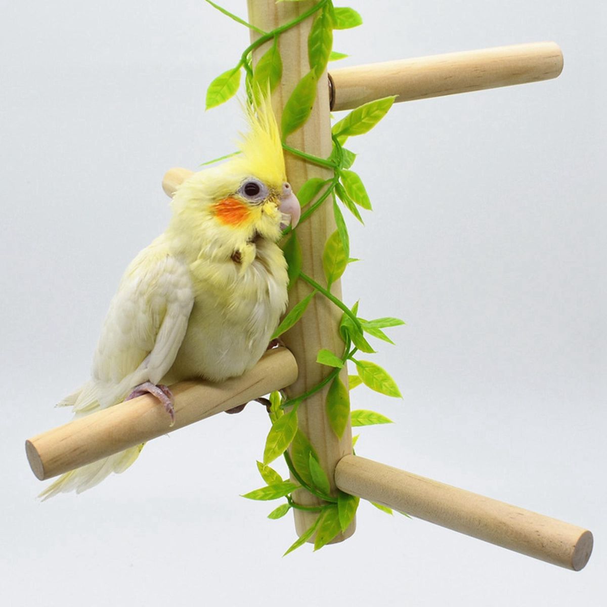 Parrot Branches Fork Toys Platform Play Hammock With Leaves