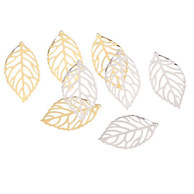 200x Alloy Leaves Pendants Jewelry Findings For DIY Necklace Bracelet