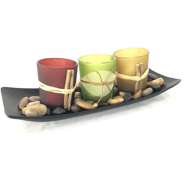 Nordic ins wind candlestick three cups color restaurant front desk decoration decoration home warm decoration decoration decoration AE518--a set