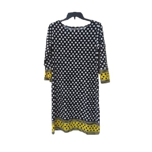 Women's Short Dress- Yellow And Black