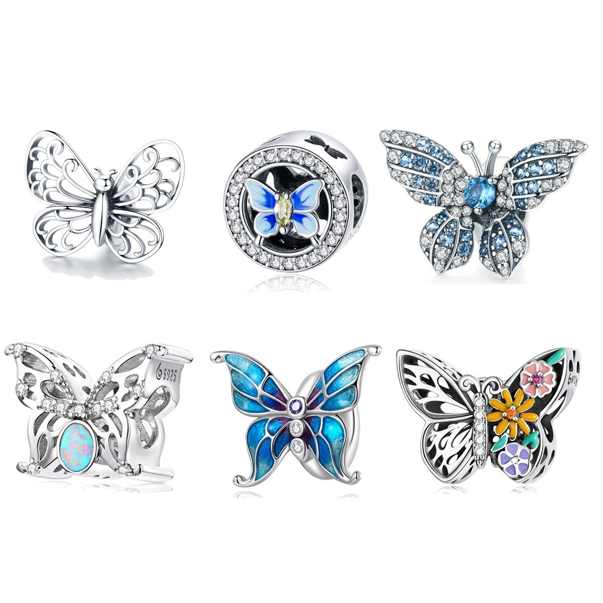 S925 Erfly Series DIY Bracelet Pearl Accessories SCC1682