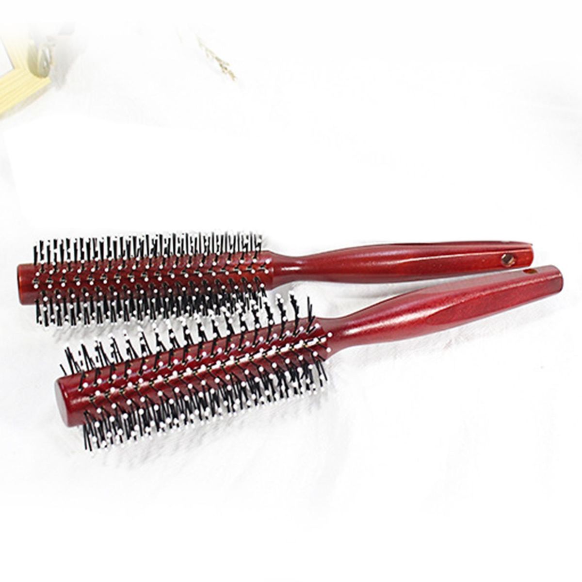 Wooden Bristle-free Curly Hair Comb Pear Flower Head Fluffy Bob Head Styling Comb V-shaped Teeth Round Comb