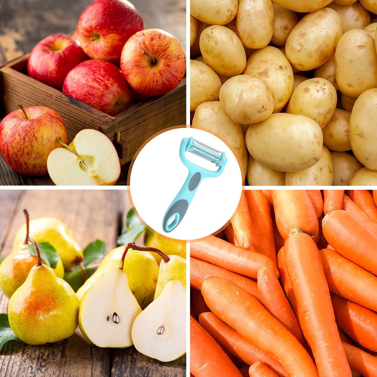 Vegetable Peeler Cucumber Potato Peel Remover Julienne Peeler Blue