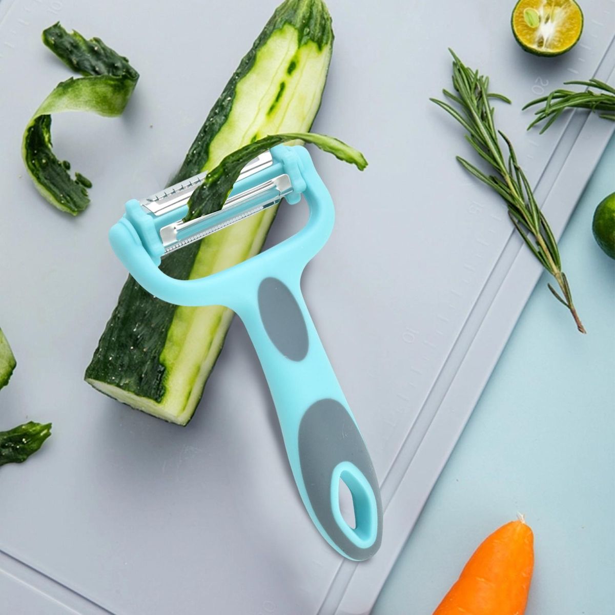 Vegetable Peeler Cucumber Potato Peel Remover Julienne Peeler Blue