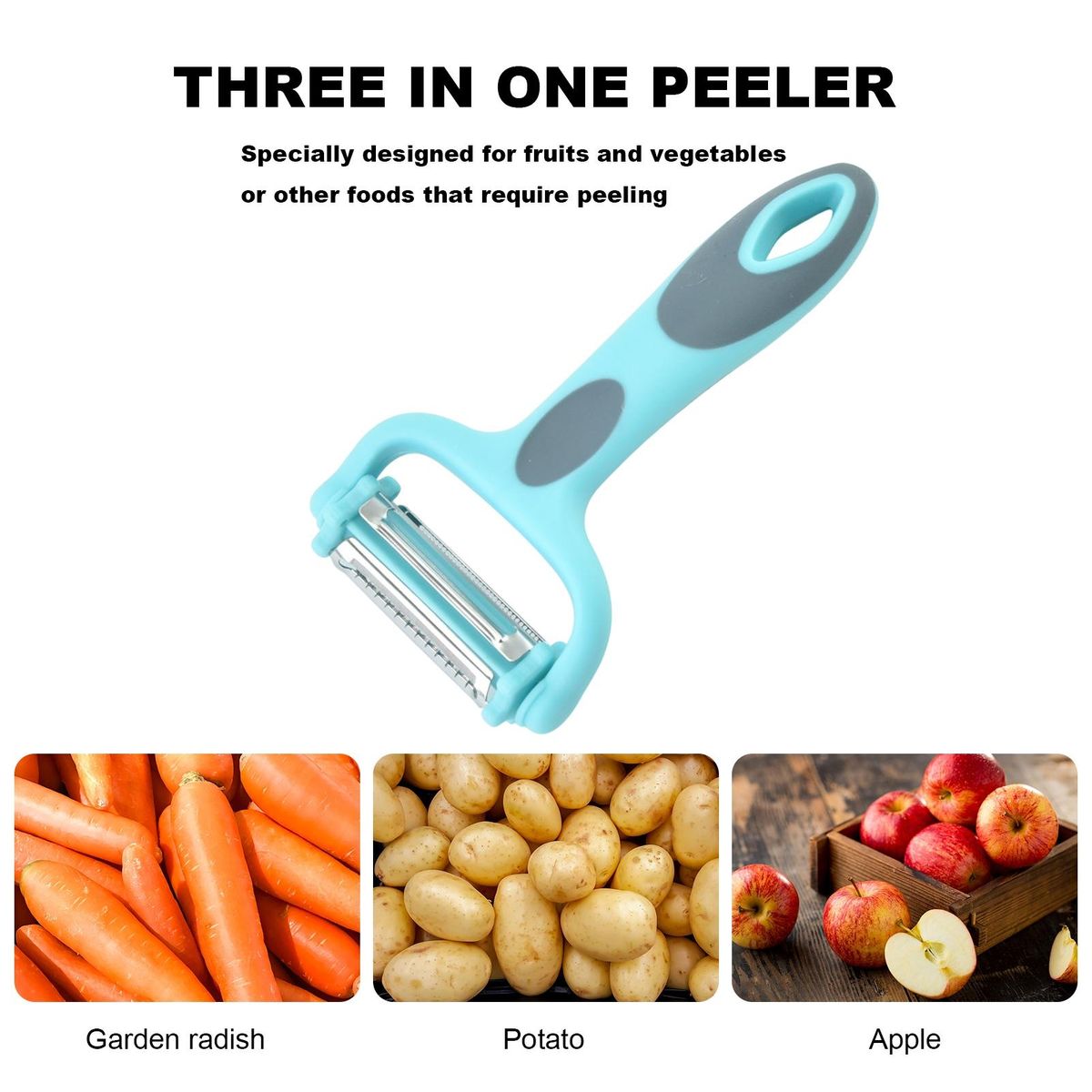 Vegetable Peeler Cucumber Potato Peel Remover Julienne Peeler Blue