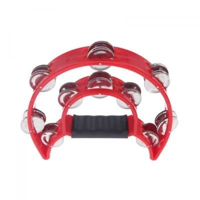Double Jingle Handheld Tambourine - Red