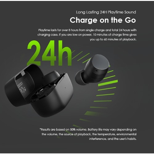 Rock Long Playtime 2-mic Enc Tws True Wireless Earbuds