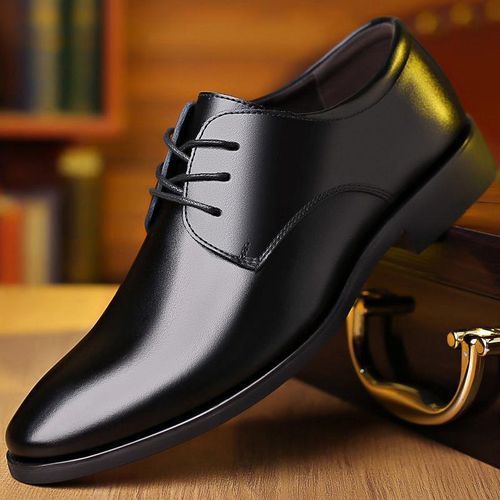 Mens Formal Business Dress Leather Shoes - Black