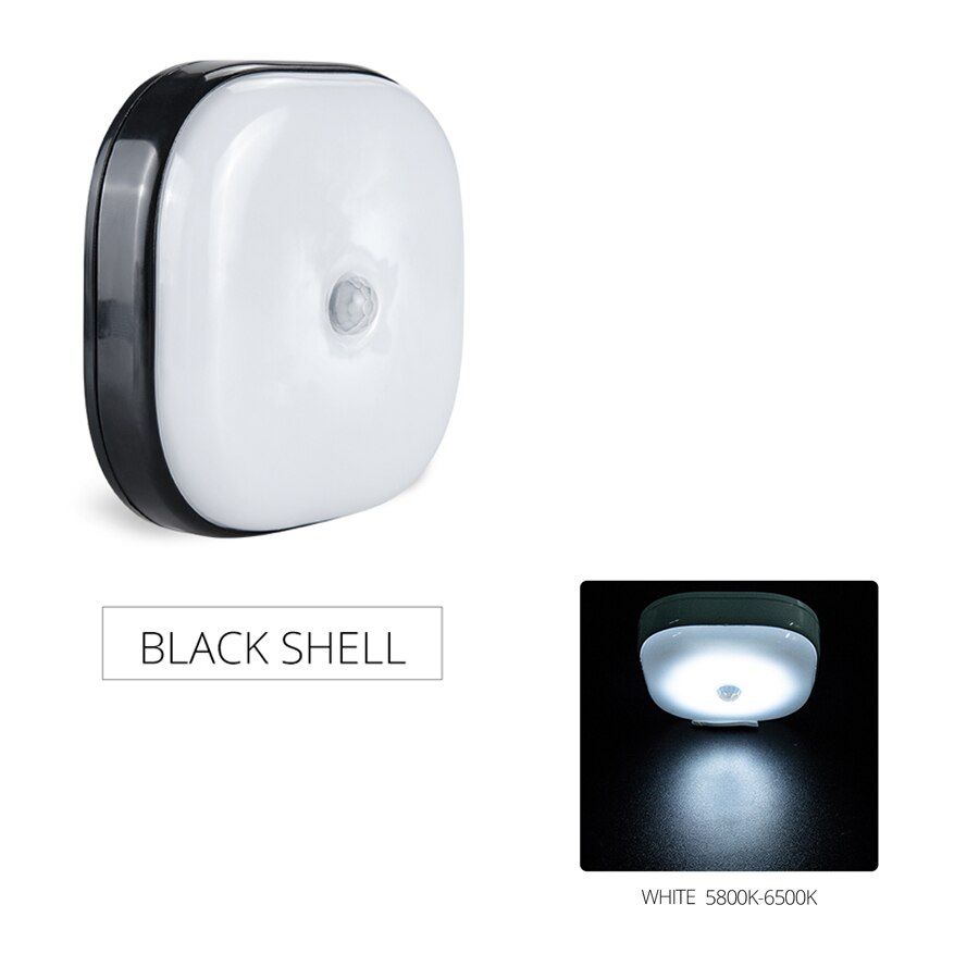 LED Cabinet Night Light Bulb With PIR Motion Sensor Battery Wall Lamp Wireless Smart Night Light Warbrobe Stair Bedroom Kitchen